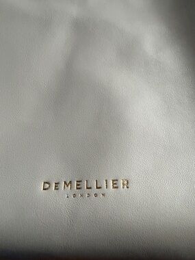 DeMellier Cream Leather Tote with Gold Logo